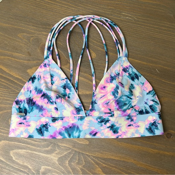 PINK Victoria's Secret Other - Victoria’s Secret Pink Tie Dye Strappy Soft Wireless Bralette Small Multicolor